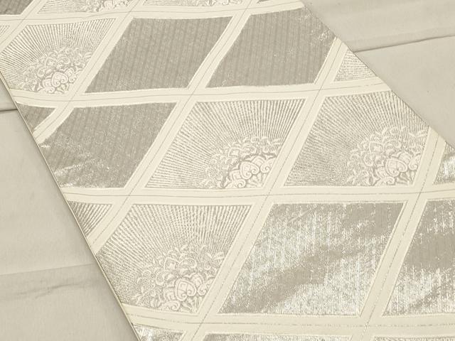 平和屋着物◎六通柄袋帯 唐織 正倉院花菱文 銀糸 正絹 逸品 CAAS4629ft