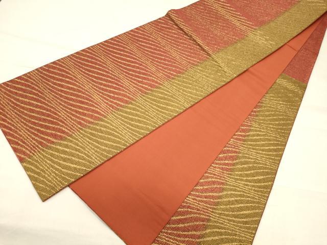 平和屋着物◎六通柄袋帯 霞文 金糸 正絹 逸品 CAAS4681ft