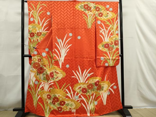 平和屋着物□豪華振袖 駒刺繍 雲取り草花文 金彩 正絹 逸品