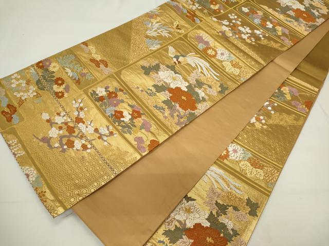 平和屋着物◎六通柄袋帯 唐織 吉祥草花文 正絹 逸品 CAAS5544ou