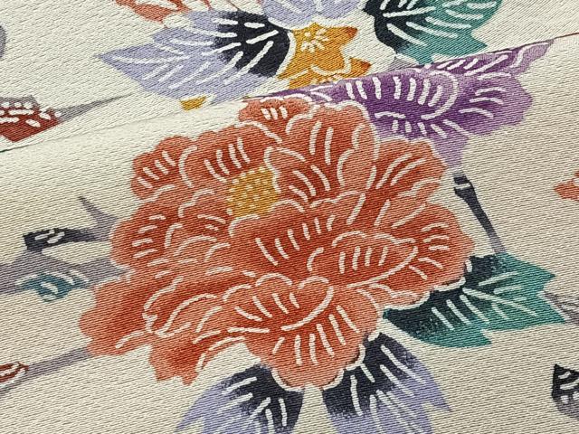 上質な小紋袷着物　型染め　吉祥花文 平和屋着物□上質な小紋 型染め 吉祥花文 正絹 逸品 CAAS6334kb