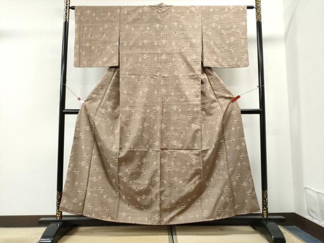 平和屋着物●上質な紬 絵絣 正絹 逸品 CAAS6883yc