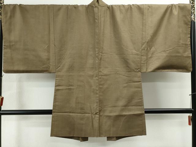 平和屋着物●男性 お召 アンサンブル 100亀甲 キングサイズ 正絹 逸品 CAAS6892yc