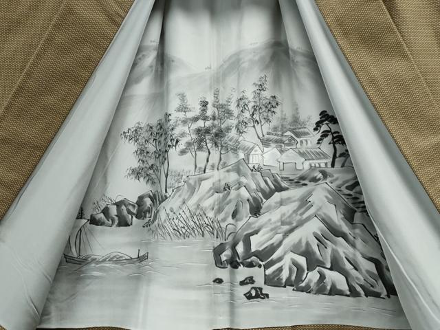 平和屋着物●男性 お召 アンサンブル 100亀甲 キングサイズ 正絹 逸品 CAAS6892yc