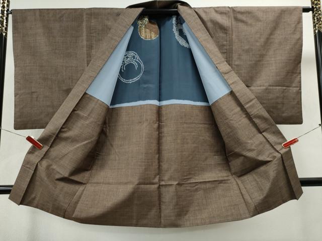 平和屋着物●男性 本場大島紬 アンサンブル 7マルキ 泥染め 正絹 逸品 CAAS6934yc