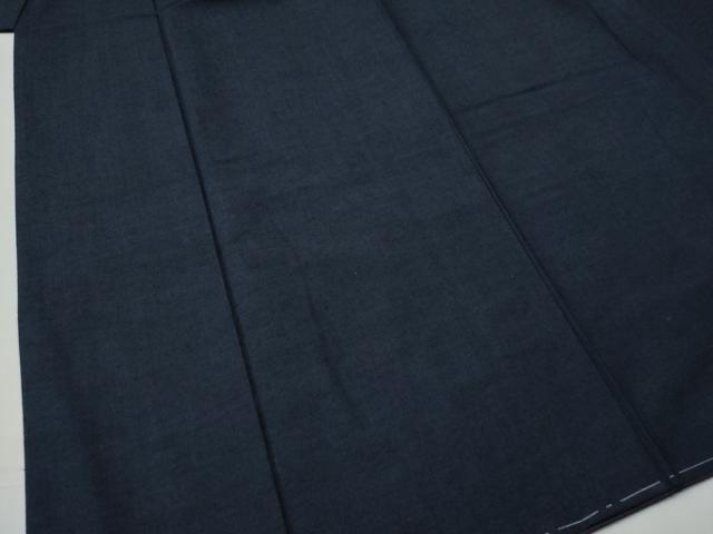平和屋着物●男性 紬 色無地 留紺色 正絹 逸品 未使用 CAAS7029yc