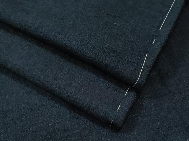 平和屋着物●男性 紬 色無地 留紺色 正絹 逸品 未使用 CAAS7029yc
