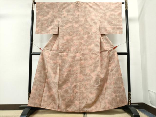 平和屋着物●上質な紬 手描き 牡丹 正絹 逸品 CAAS7050yc