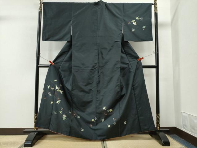 平和屋着物●中国三大刺繍 スワトウ刺繍 訪問着 総刺繍 いちょう 正絹 逸品 CAAS7109yc