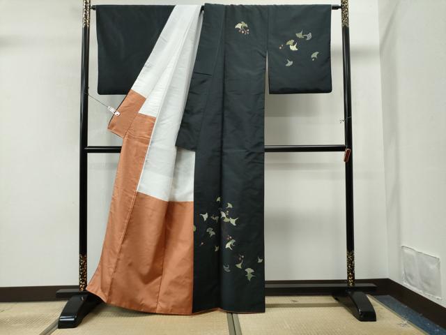 平和屋着物●中国三大刺繍 スワトウ刺繍 訪問着 総刺繍 いちょう 正絹 逸品 CAAS7109yc