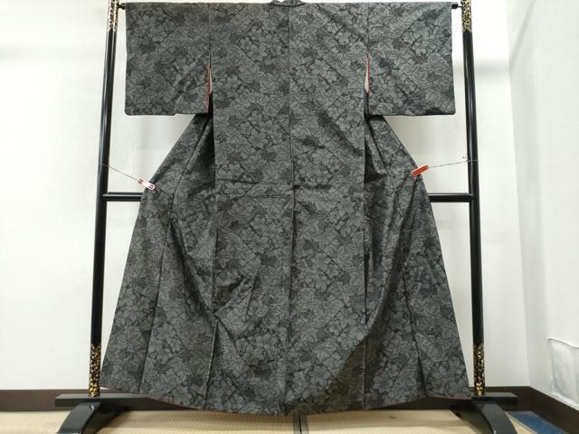 平和屋着物●本場大島紬 切嵌草花文 正絹 逸品 CAAS7169yc