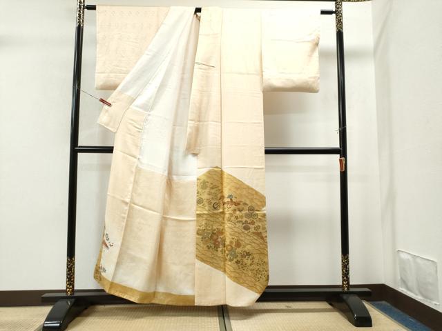 平和屋着物●豪華色留袖 駒刺繍 飛鶴宝尽くし芝草花文 金彩 正絹 逸品 CAAS7311yc