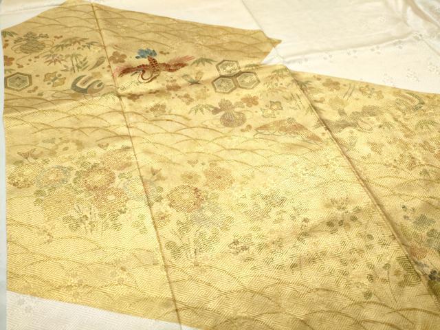 平和屋着物●豪華色留袖 駒刺繍 飛鶴宝尽くし芝草花文 金彩 正絹 逸品 CAAS7311yc