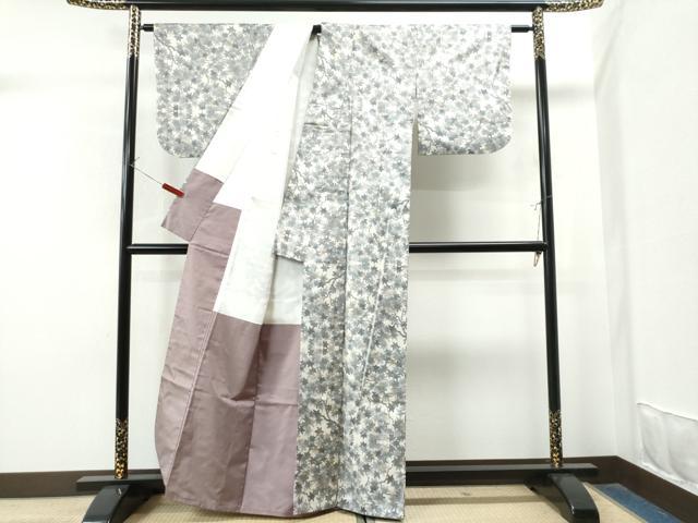平和屋着物●本場大島紬 白大島 7マルキ 総絣 楓 正絹 逸品 CAAS7385yc