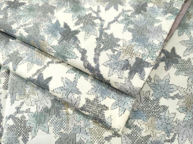 平和屋着物●本場大島紬 白大島 7マルキ 総絣 楓 正絹 逸品 CAAS7385yc