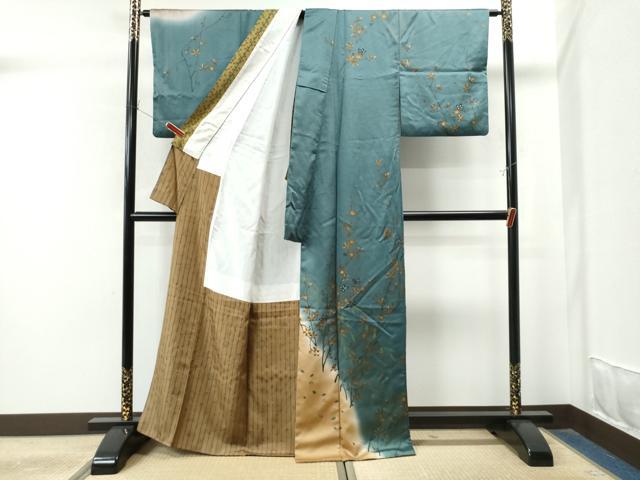 平和屋着物●訪問着 枝花文 暈し染め 金彩 正絹 逸品 CAAS7390yc