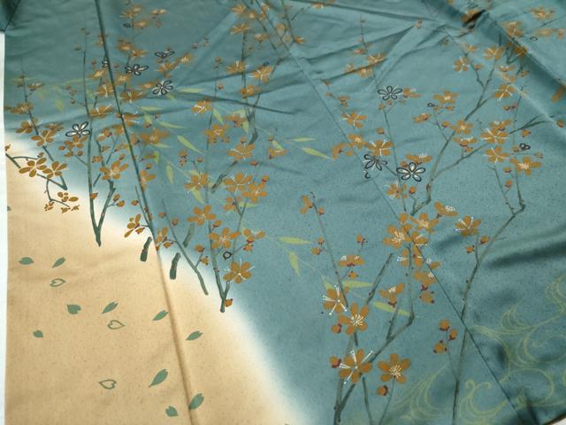 平和屋着物●訪問着 枝花文 暈し染め 金彩 正絹 逸品 CAAS7390yc
