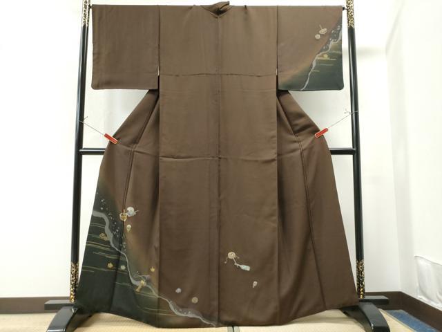 平和屋着物●訪問着 玩具文 コマ けん玉 暈し染め 金彩 正絹 逸品 CAAS7397yc