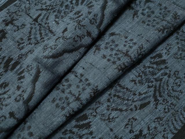 平和屋着物●上質な紬 横段飛鳥花唐草文 正絹 逸品 CAAS7501yc