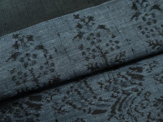 平和屋着物●上質な紬 横段飛鳥花唐草文 正絹 逸品 CAAS7501yc