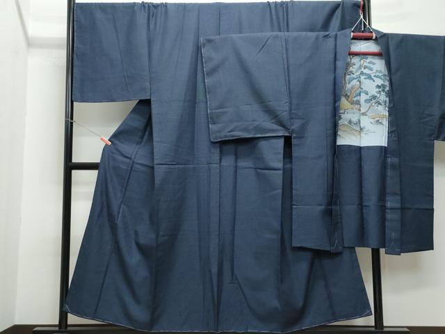 平和屋着物●男性 お召 アンサンブル 100亀甲 キングサイズ 正絹 逸品 未使用 CAAS8402vf