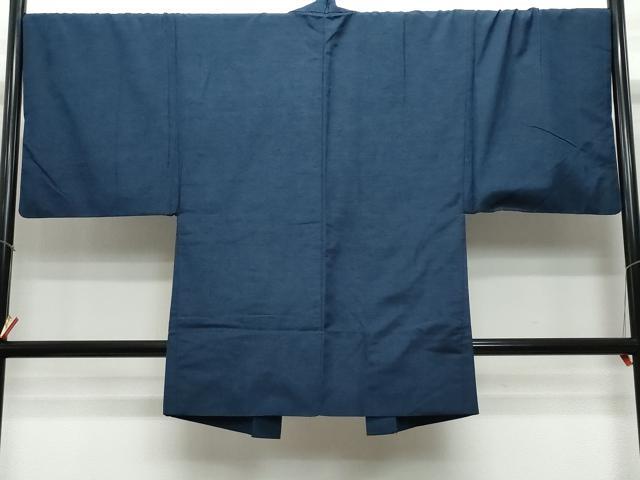 平和屋着物●男性 紬 アンサンブル 藍鉄色 正絹 逸品 CAAS8447vf