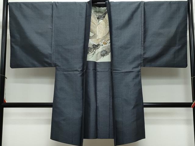 平和屋着物●男性 本場大島紬 アンサンブル 亀甲柄 正絹 逸品 CAAS8503vf