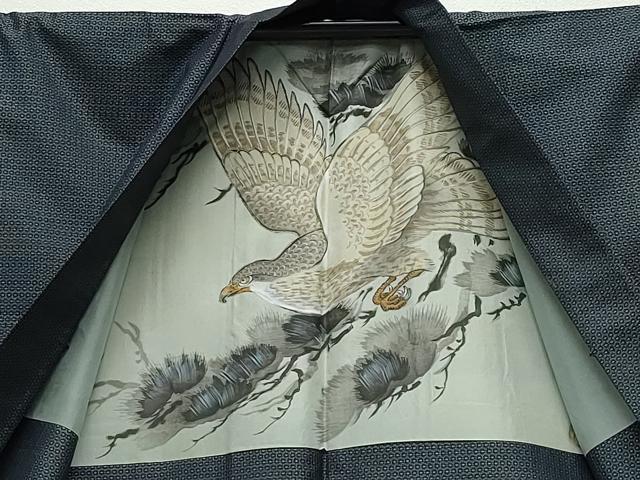 平和屋着物●男性 本場大島紬 アンサンブル 亀甲柄 正絹 逸品 CAAS8503vf