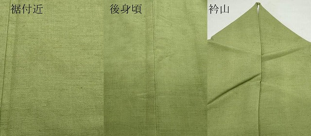 平和屋着物●上質な紬 色無地 海松色 正絹 逸品 CAAS8587vf