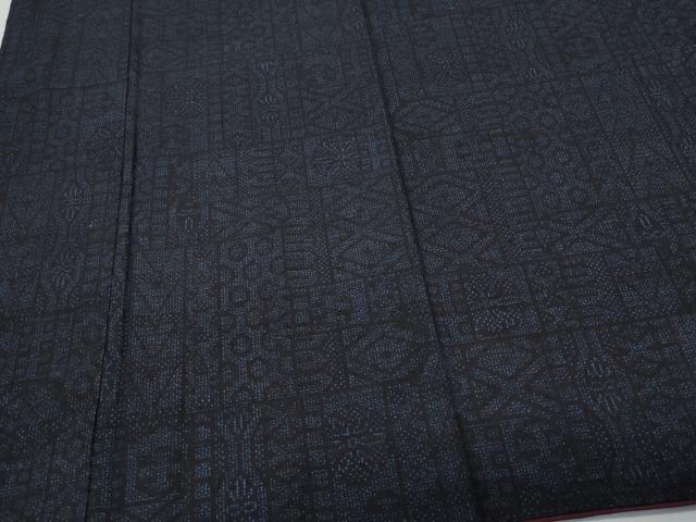 平和屋着物●本場結城紬 重要無形文化財 80亀甲 吉祥花文 正絹 逸品 CAAS8626vf