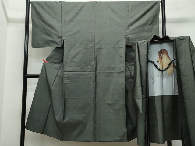平和屋着物●男性 本場大島紬 アンサンブル 80亀甲 総詰め 正絹 逸品 CAAS8646vf