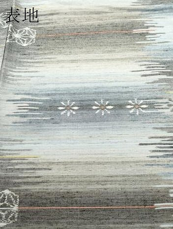 平和屋着物●米流紬 吉祥花文 反端付き 正絹 逸品 CAAS8681vf