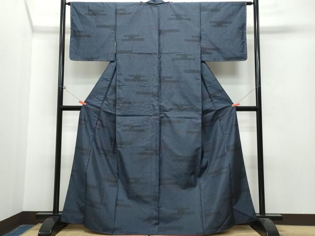 平和屋着物●上質な紬 栗染結び織 100亀甲 エ霞文 証紙付き 正絹 逸品 CAAS8683vf