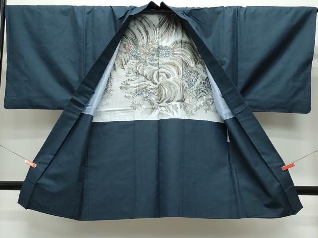 平和屋着物●男性 紬 アンサンブル 100亀甲 正絹 逸品 CAAS8734vf