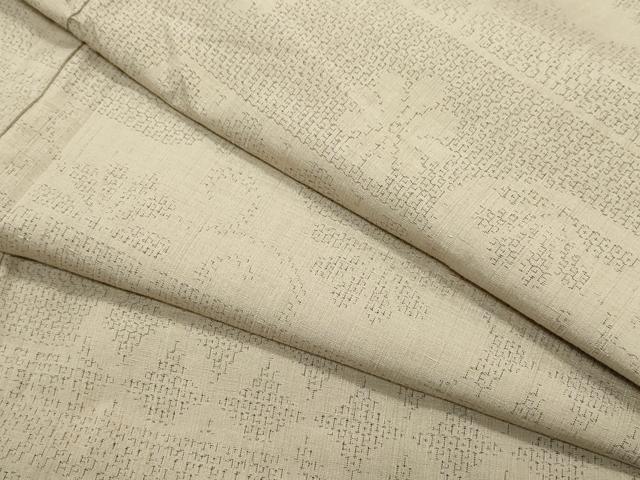 平和屋着物●結城紬 80亀甲 七宝花唐草文 正絹 逸品 CAAS8744vf