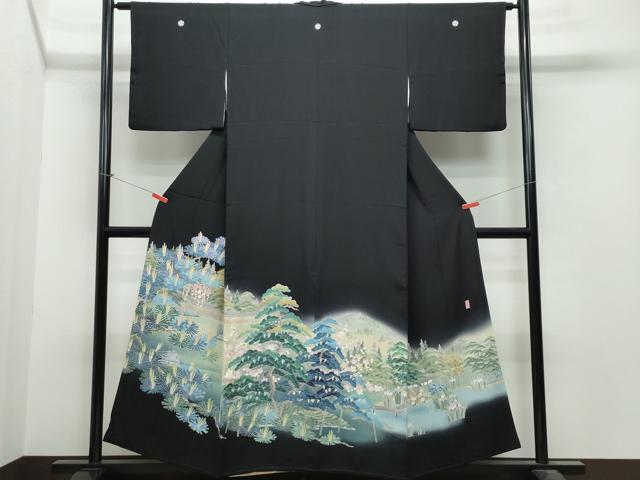 平和屋着物●十日町友禅作家 阿部佳雪 黒留袖 竜安寺 正絹 逸品 CAAS8750vf