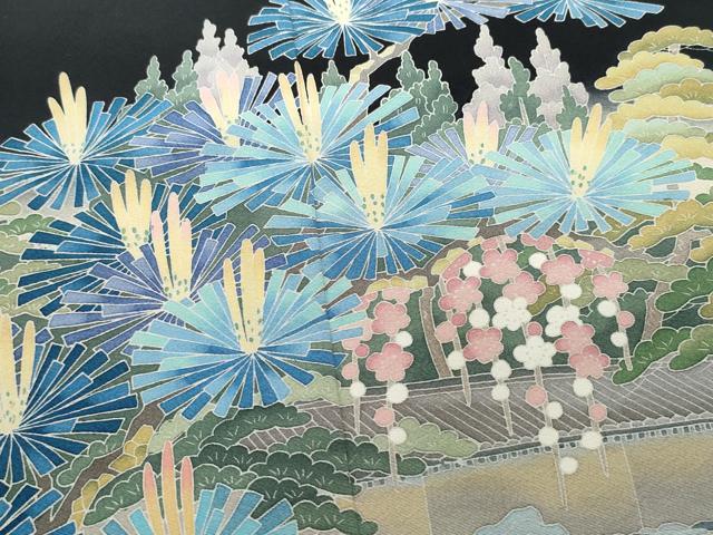 平和屋着物●十日町友禅作家 阿部佳雪 黒留袖 竜安寺 正絹 逸品 CAAS8750vf