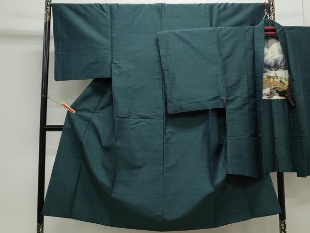 平和屋着物●男性 紬 アンサンブル 霞文 正絹 逸品 CAAS9202th