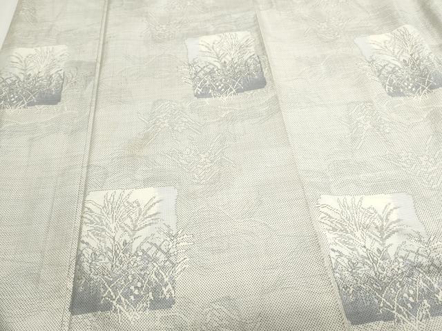 平和屋着物●本場大島紬 白大島 9マルキ 色紙草花文 正絹 逸品 CAAS9258th
