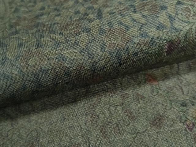 平和屋着物●上質な紬 吉祥花文 正絹 逸品 CAAS9267th