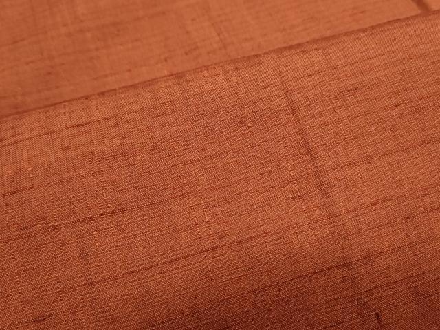 平和屋着物●上質な紬 色無地 赤丹色 正絹 逸品 CAAS9304th