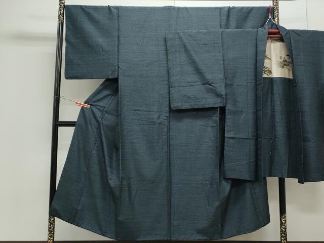 平和屋着物●男性 紬 アンサンブル 100亀甲 正絹 逸品 CAAS9324th