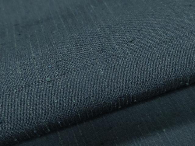 平和屋着物●男性 紬 アンサンブル 色無地 黒色 正絹 逸品 CAAS9325th