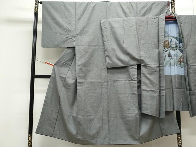 平和屋着物●男性 紬 アンサンブル 亀甲柄 正絹 逸品 CAAS9337th