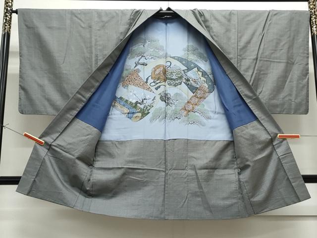 平和屋着物●男性 紬 アンサンブル 亀甲柄 正絹 逸品 CAAS9337th