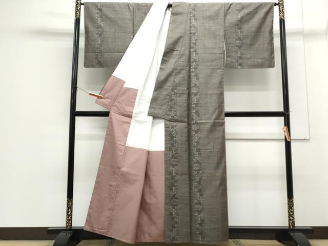 平和屋着物●本場大島紬 9マルキ 草花間道 正絹 逸品 CAAS9401th