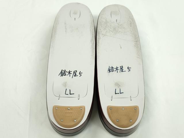 平和屋着物●和装小物 和装バッグ・草履セット エナメル 臙脂色×黒 草履サイズ:LL 逸品 CAAS9807ju