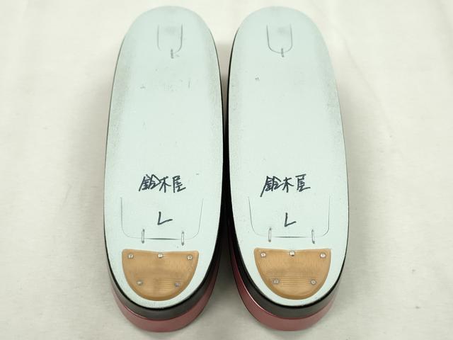平和屋着物●和装小物 和装バッグ・草履セット 黒×長春色 草履サイズ:L 逸品 CAAS9881ju