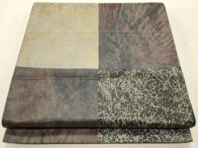 平和屋着物◎六通柄袋帯 霞文 金彩 正絹 逸品 CAAT0125ft