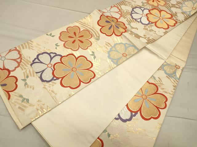 平和屋着物◎六通柄袋帯 唐織 流水舞花文 金銀糸 正絹 逸品 CAAT0160ft